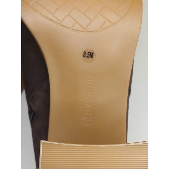 Giani Bernini Sz 8.5 Olaa Brown Suede Leather Bootie Heels Zip-up Memory Foam - Picture 10 of 14